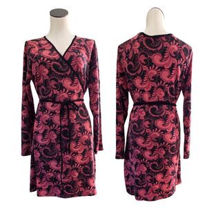 ARYEH Knit True Wrap Dress Size XL Knee Length Flattering Comfortable Stretch